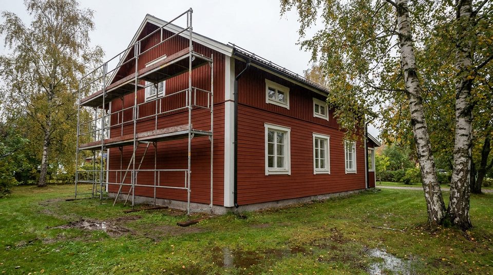 Fasadmålning av trähus