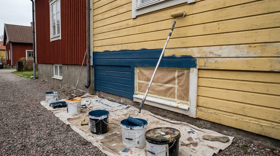 Fasadmålning av trähus